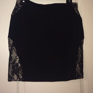 Express black lace skirt