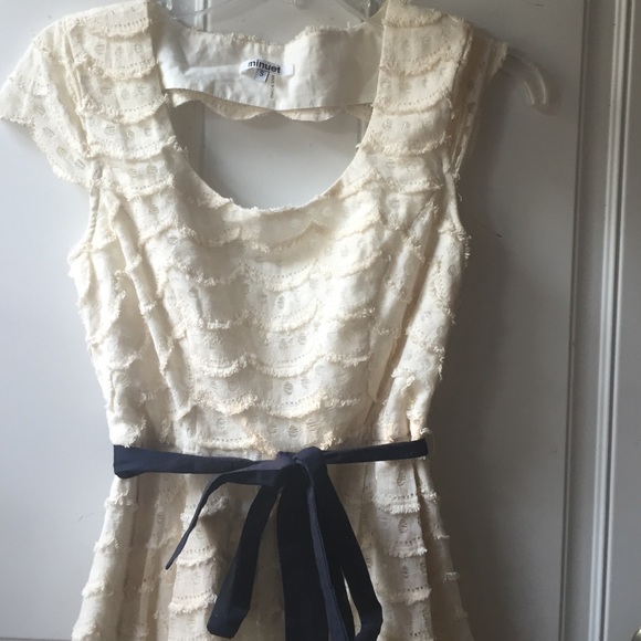 Cream dress size small with back cutout
