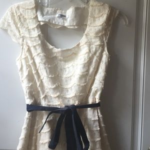Cream dress size small with back cutout