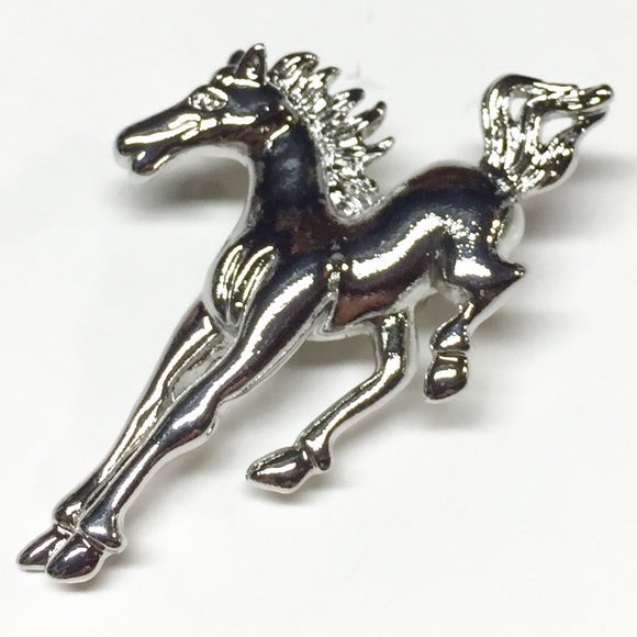 Silver Toned Horse Brooch Pin