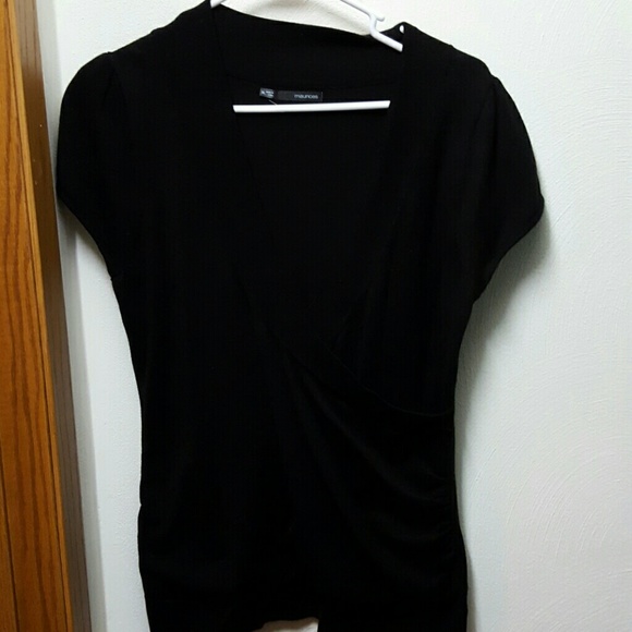 Black Maurices sweater wrap top