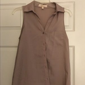 Button down collared tank top