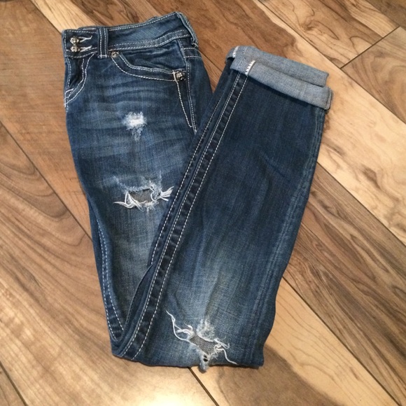 Miss Me medium wash straight jeans