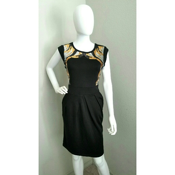 🔥🔥HP🔥🔥 Sequin Detail Coquetel Dress - Picture 1 of 3