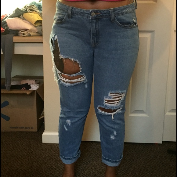 Denim ripped jeans