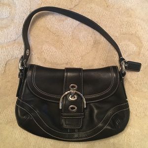 Authentic Black Leather Coach bag