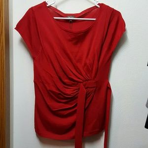 Red sweater wrap top