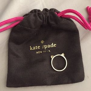 Kate Spade Out Of The Bag Cat Ears Ring Size 7