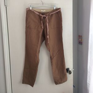 Brown Linen LOFT Pants