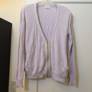Cream Zip Up Cardigan