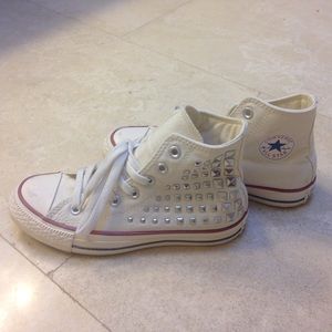 Studded high top converse