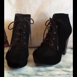 Black heeled booties