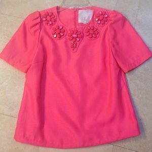 Magenta embellished top