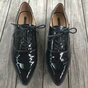 Forever 21 shiny black oxfords