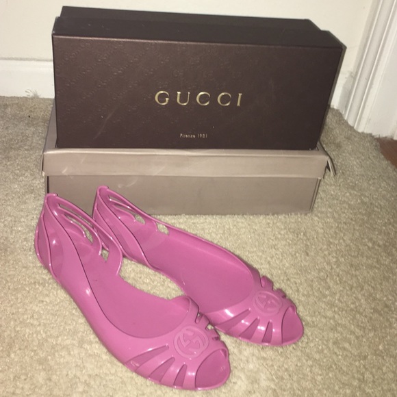 Pink Gucci Jelly Sandals