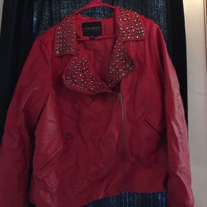 Red leather jacket