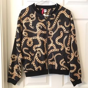 NWT Chain Pattern Bomber Jacket