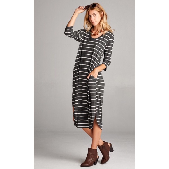 Casual Striped Maxi Dress - Picture 2 of 2