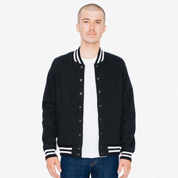 American Apparel Terry Varsity Terry Jacket M