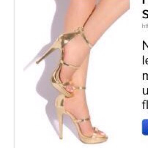 Major Level - Gold Strap Heels