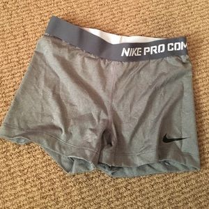 Gray Nike pro combat shorts, women's medium