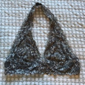 Free People Grey Halter Bralette