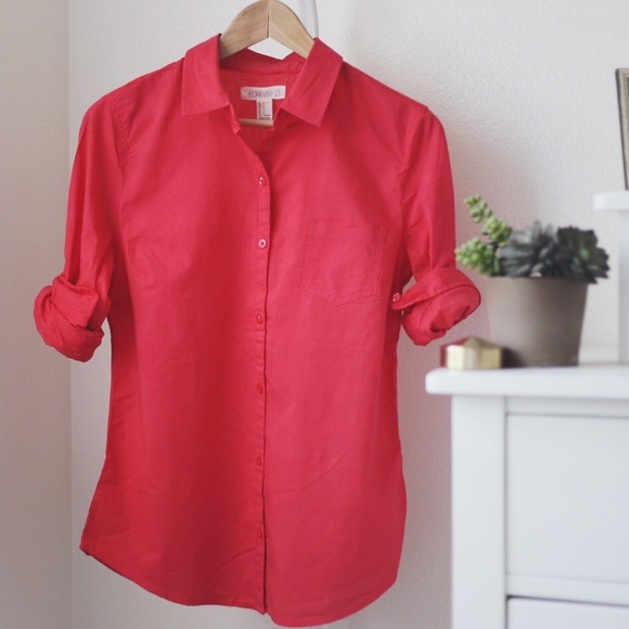 Coral Button Up Shirt