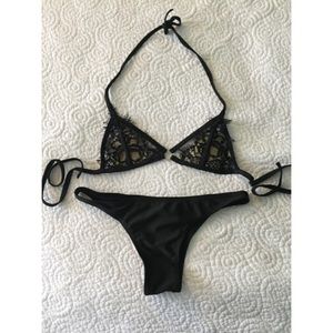 Black lace bikini