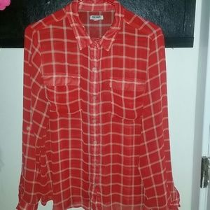Sheer flannel patterned blouse
