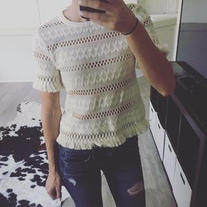 H&M crochet/tassel top NWOT