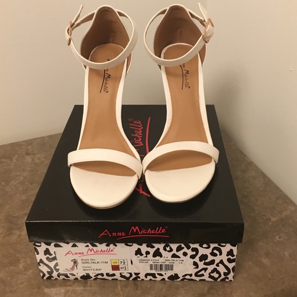 Adorable white strappy heels from Lulus