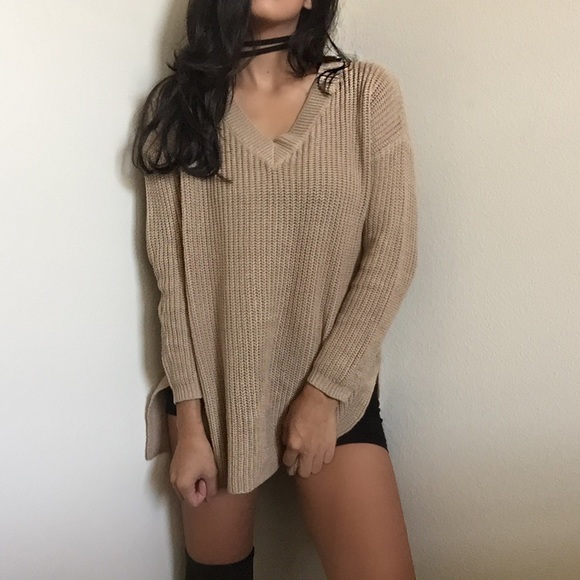 LAST* Tan Waffle-Knit Sweater - Picture 2 of 4