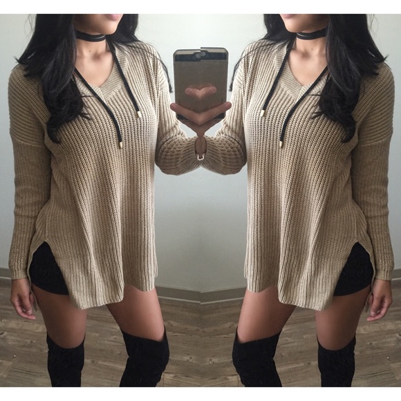 LAST* Tan Waffle-Knit Sweater - Picture 4 of 4