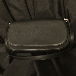Black leather Baguette bag