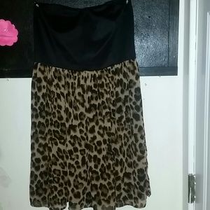 Black and leopard print dress