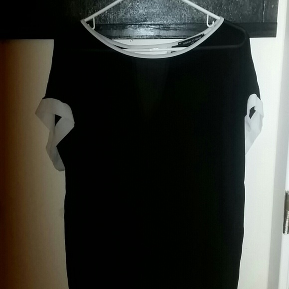 Sheer black and white top