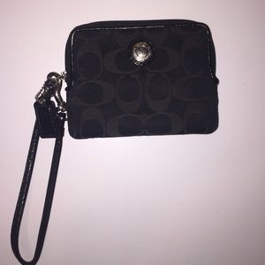 Coach Handbags - Black COACH Signature Wristlet