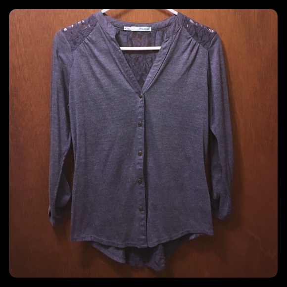 Blue cardigan with lace back