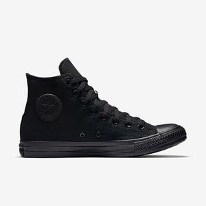 All black high top converse