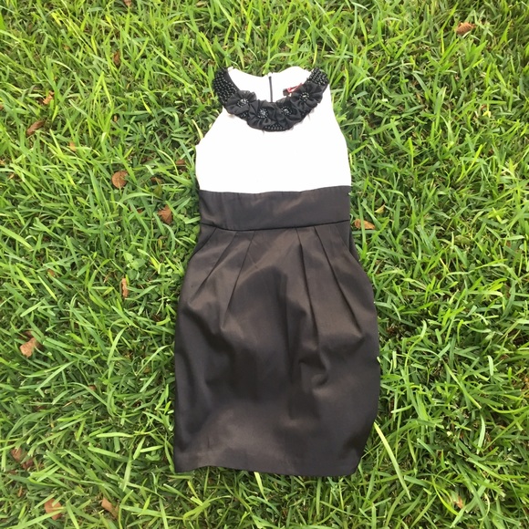 black and white formal dress
