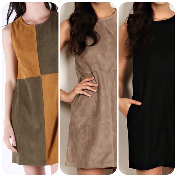 Taupe Suede Mini Dress❤️ - Picture 3 of 4