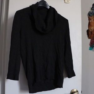 Cowl Neck Gray Fitted Sweater
