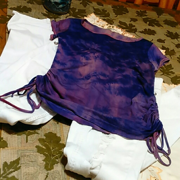 DELIA'S PURPLE OMBRE TOP SIZE LARGE - Picture 2 of 4