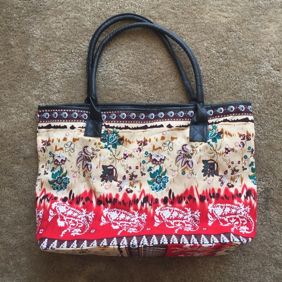 $10 CLEARANCE LAST ONE Floral Print Large Tote Bag - Picture 7 of 7