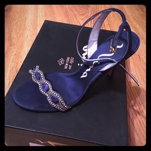 Beautiful dark blue sparkle heels
