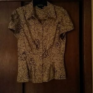 Pretty silky peplum blouse. EUC