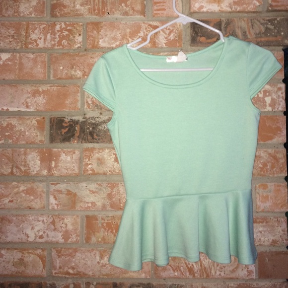 Mint colored peplum top