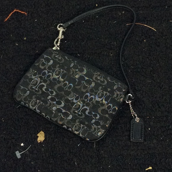 Coach black silver wristlet. Small but useful