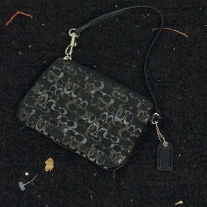 Coach black silver wristlet. Small but useful