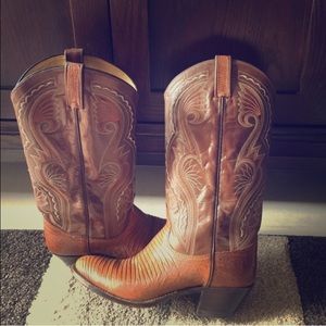Genuine leather snakeskin Cowboys boots